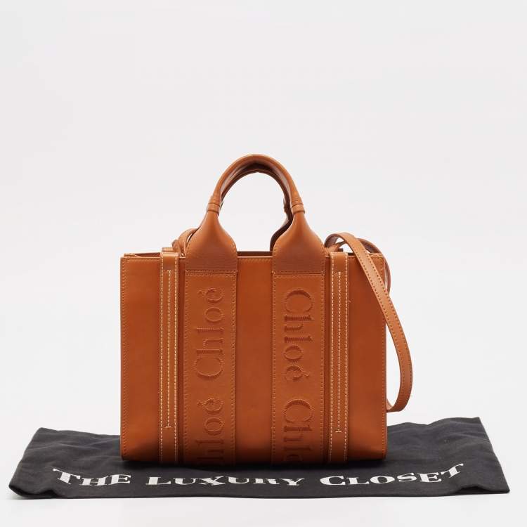 Pre Owned Chloe Brown Leather Small Woody Tote