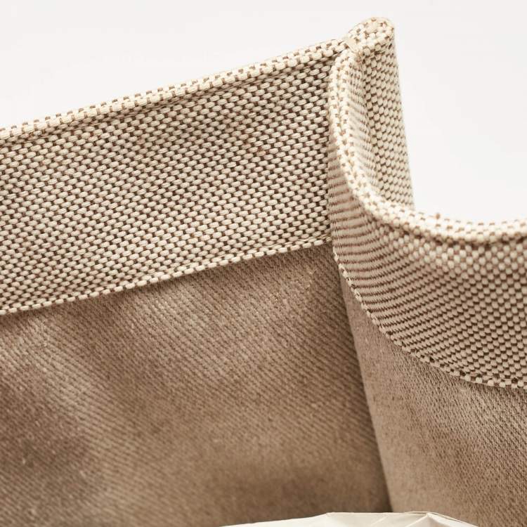 Pre Owned Chloe Beige/Brown Canvas and Leather Large Woody Tote