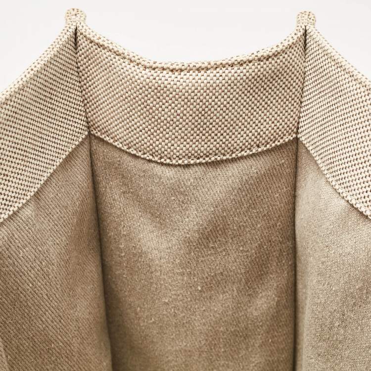 Pre Owned Chloe Beige/Brown Canvas and Leather Large Woody Tote