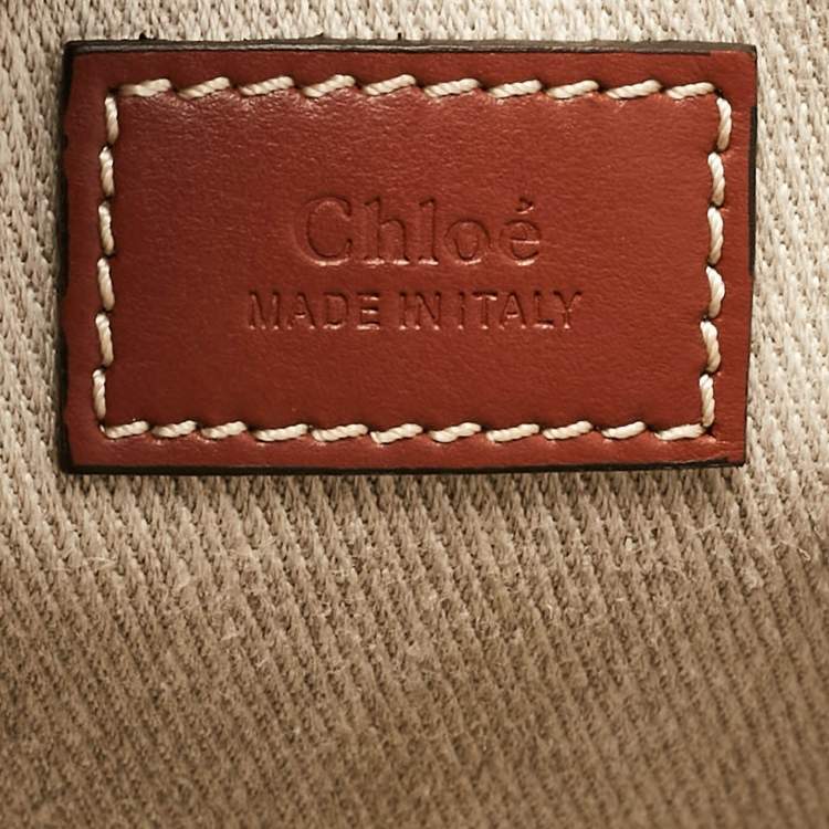 Pre Owned Chloe Beige/Brown Canvas and Leather Large Woody Tote