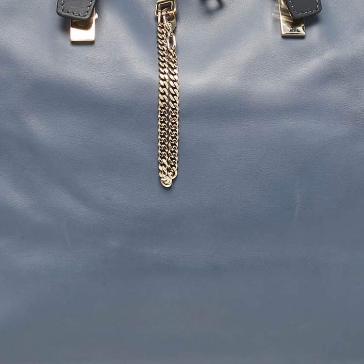 Pre Owned Chloe Two Tone Blue Leather Large Baylee Tote