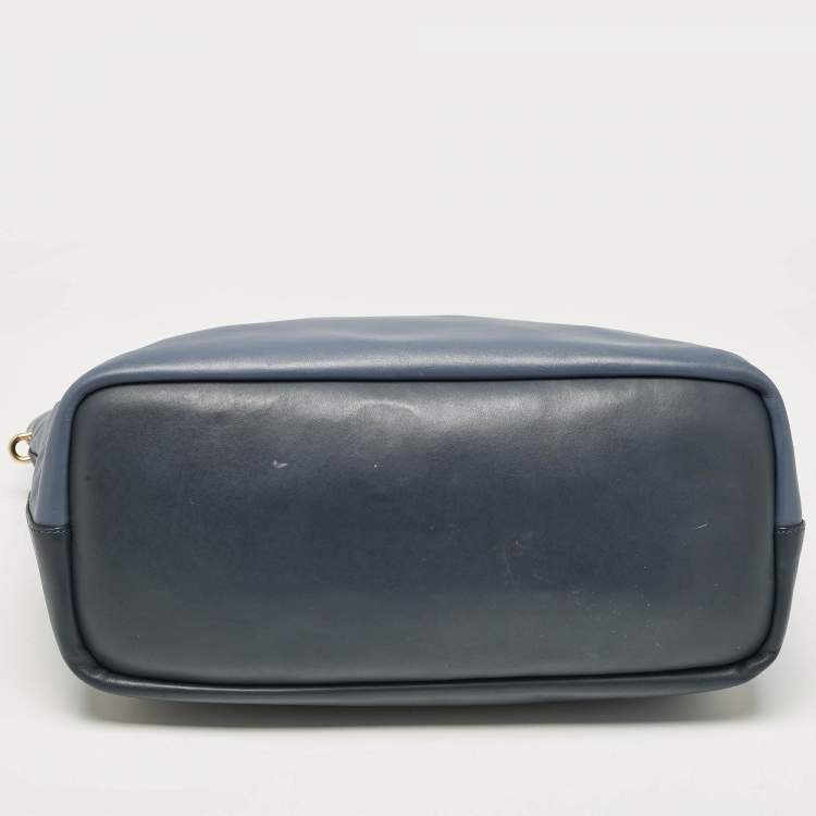 Pre Owned Chloe Two Tone Blue Leather Large Baylee Tote