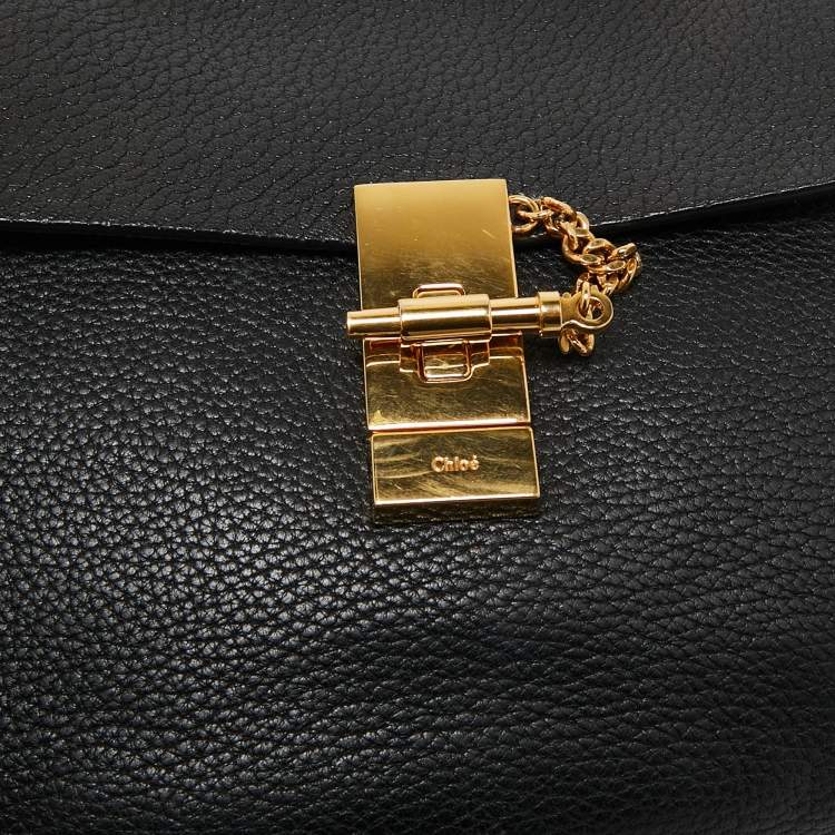 Pre Owned Chloe Black Leather Medium Drew Shoulder Bag