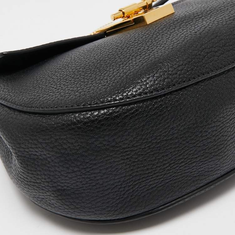 Pre Owned Chloe Black Leather Medium Drew Shoulder Bag