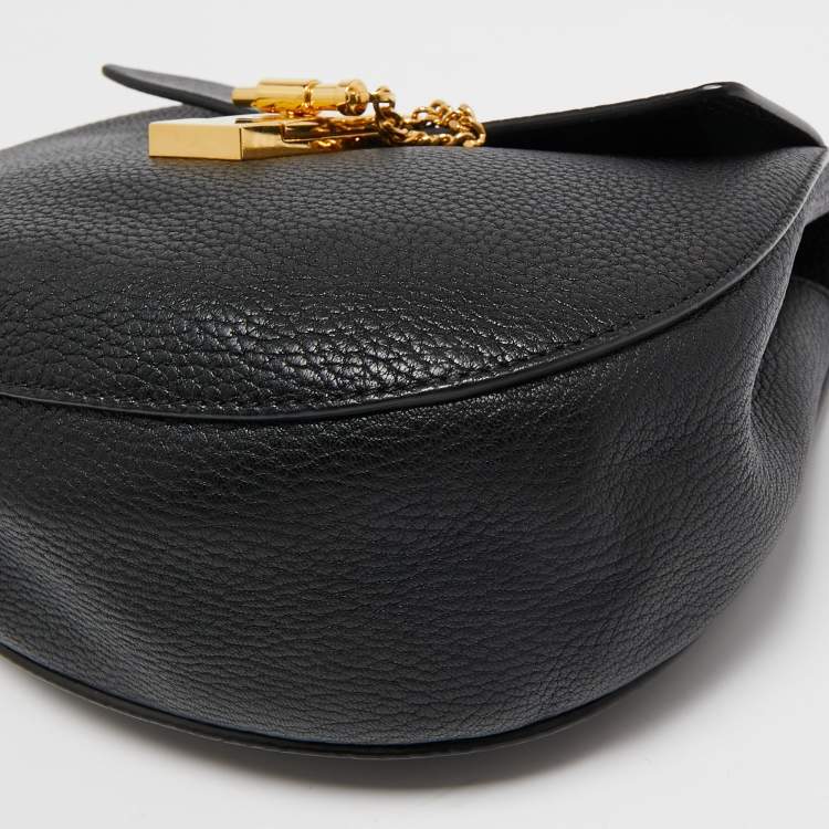 Pre Owned Chloe Black Leather Medium Drew Shoulder Bag