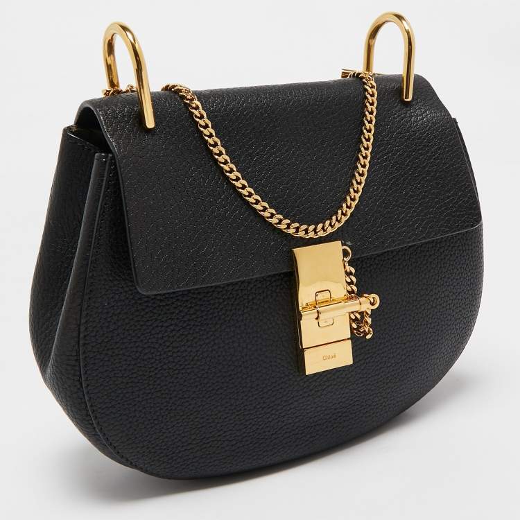 Pre Owned Chloe Black Leather Medium Drew Shoulder Bag