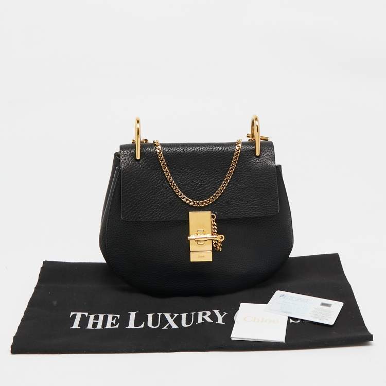 Pre Owned Chloe Black Leather Medium Drew Shoulder Bag