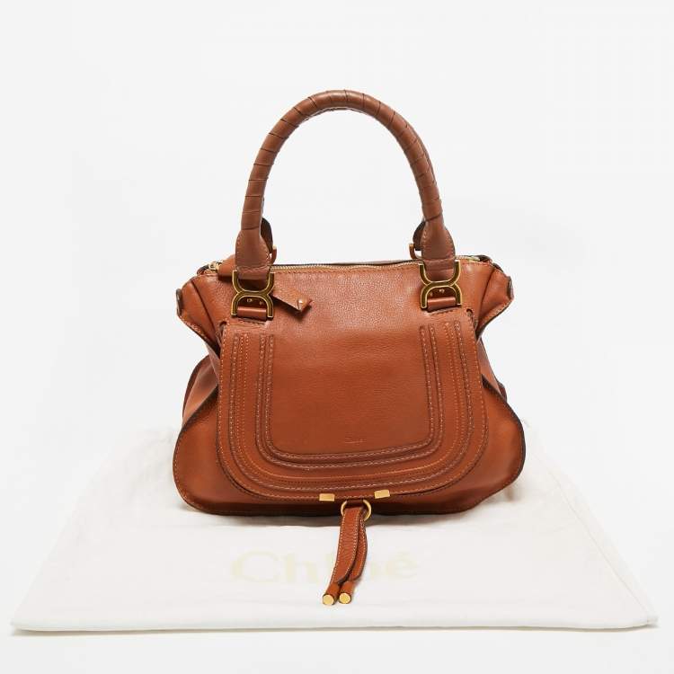 مملوكة مسبقًا Chloe Brown Leather Medium Marcie Shoulder Bag