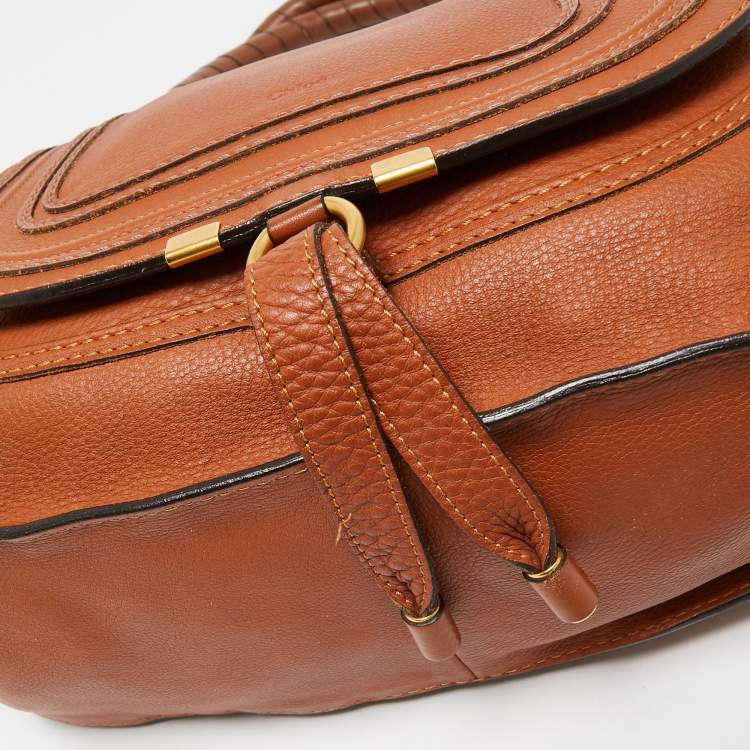 مملوكة مسبقًا Chloe Brown Leather Medium Marcie Shoulder Bag