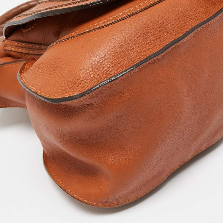 مملوكة مسبقًا Chloe Brown Leather Medium Marcie Shoulder Bag