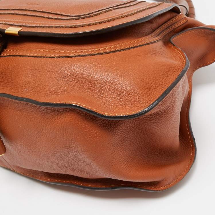 مملوكة مسبقًا Chloe Brown Leather Medium Marcie Shoulder Bag