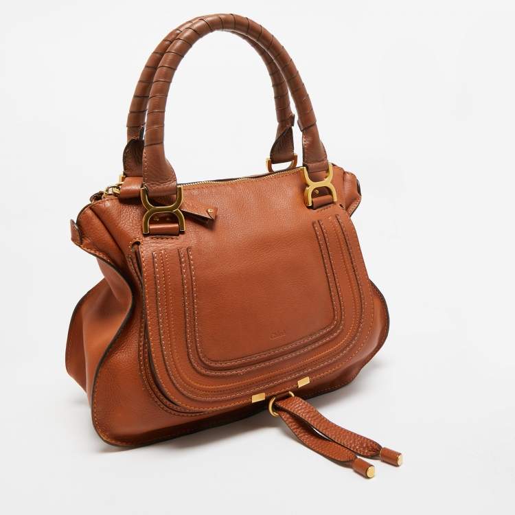 مملوكة مسبقًا Chloe Brown Leather Medium Marcie Shoulder Bag