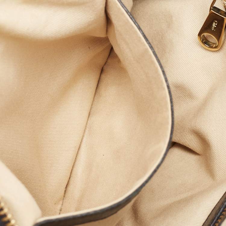 Pre Owned Chloe Black/Beige Leather Medium Ethel Satchel