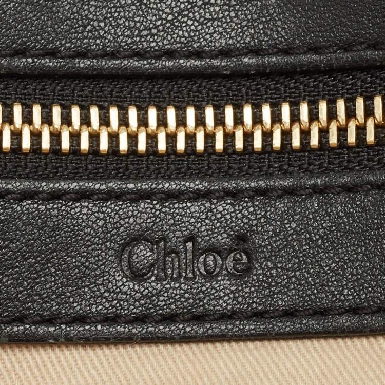 Pre Owned Chloe Black/Beige Leather Medium Ethel Satchel