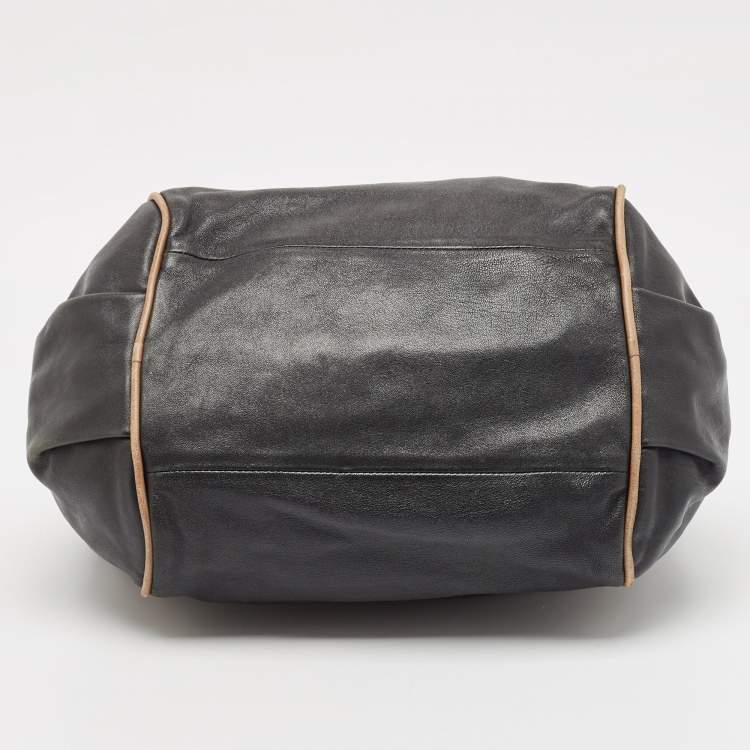 Pre Owned Chloe Black/Beige Leather Medium Ethel Satchel
