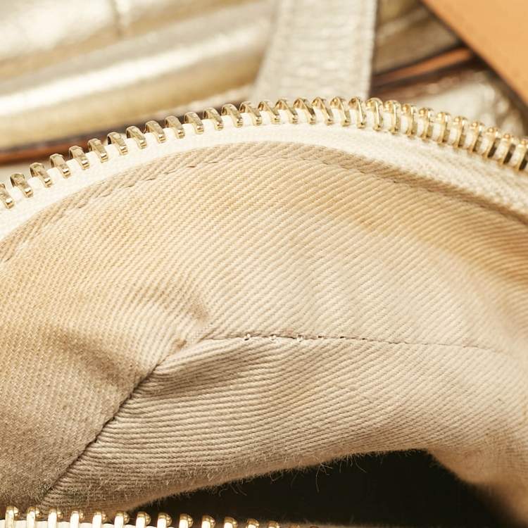 Pre Owned Chloe Light Gold Leather Medium Paraty Bag
