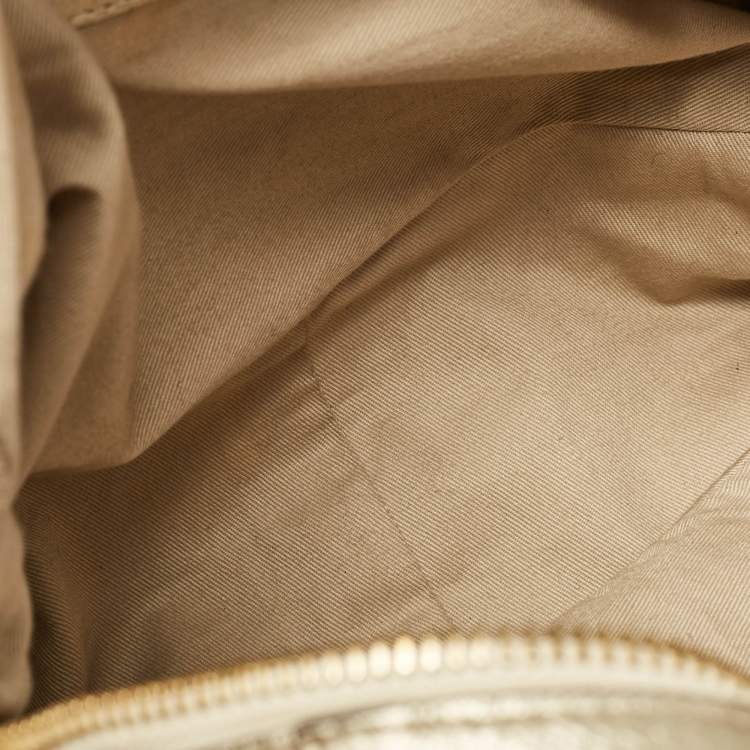 Pre Owned Chloe Light Gold Leather Medium Paraty Bag