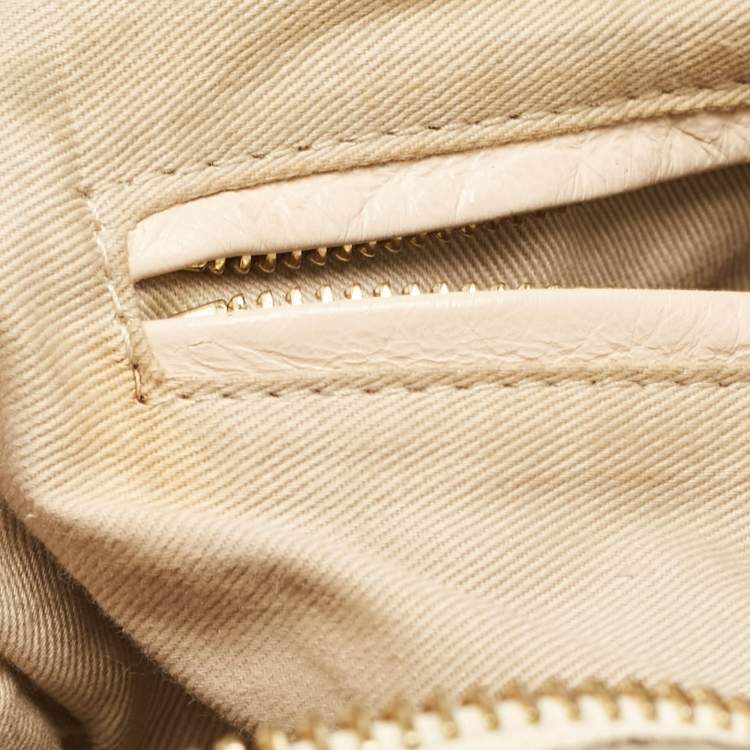 Pre Owned Chloe Light Gold Leather Medium Paraty Bag