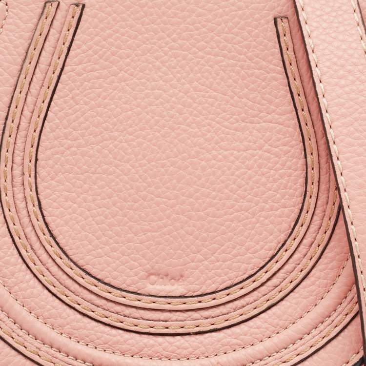 Pre Owned Chloe Light Pink Leather Mini Marcie Crossbody Bag