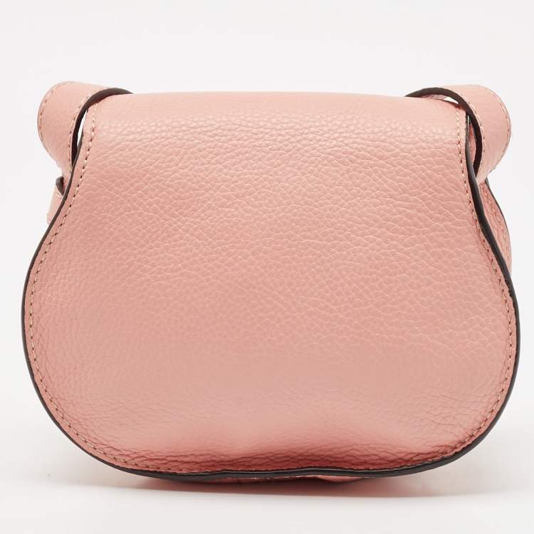 Pre Owned Chloe Light Pink Leather Mini Marcie Crossbody Bag