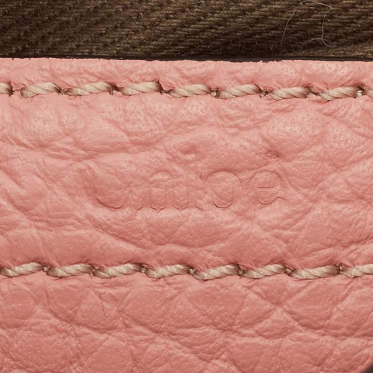 Pre Owned Chloe Light Pink Leather Mini Marcie Crossbody Bag