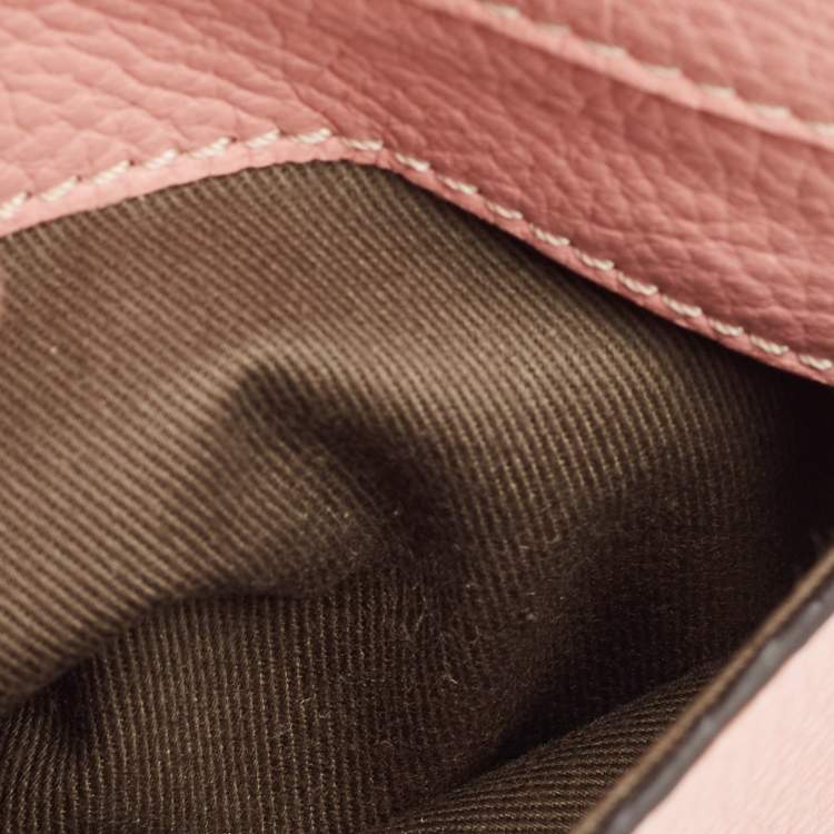 Pre Owned Chloe Light Pink Leather Mini Marcie Crossbody Bag