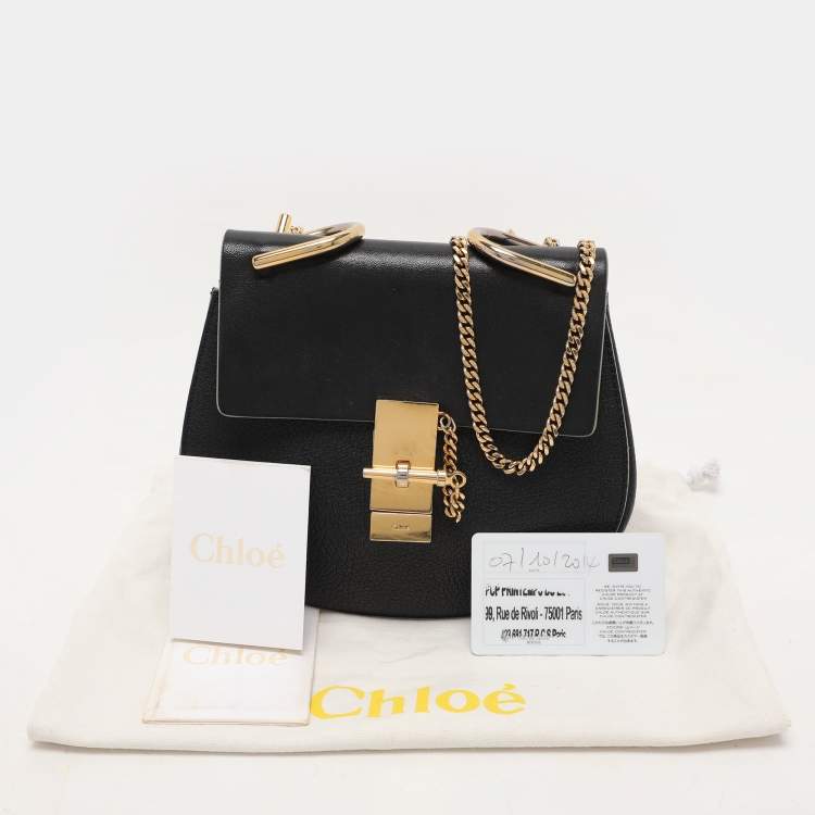 مملوكة مسبقًا Chloe Black Leather Small Drew Shoulder Bag