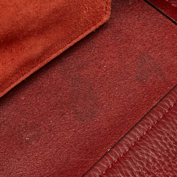 Pre Owned Chloe Burgundy Leather and Suede Medium Milo Tote