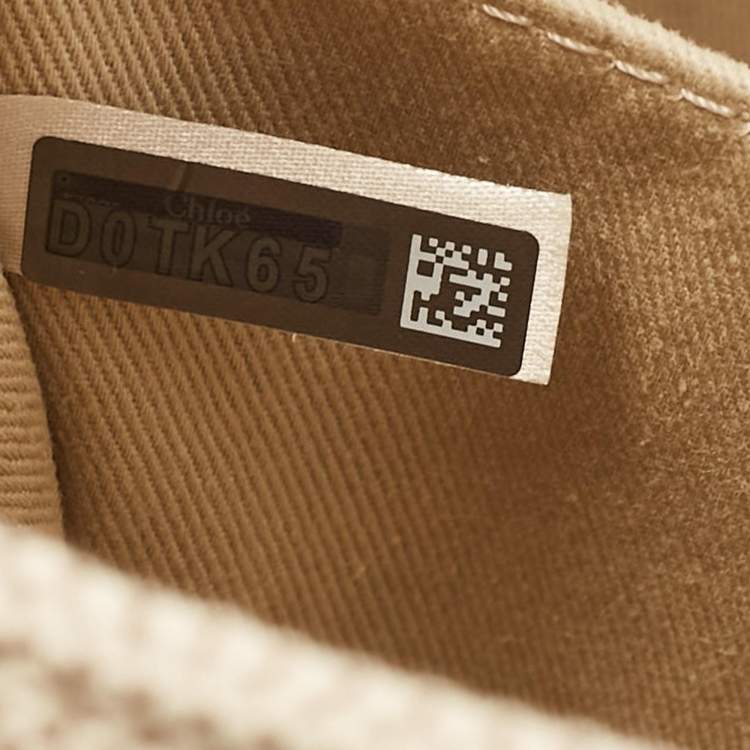 مملوكة مسبقًا Chloe Beige/Brown Canvas and Leather Medium Woody Tote