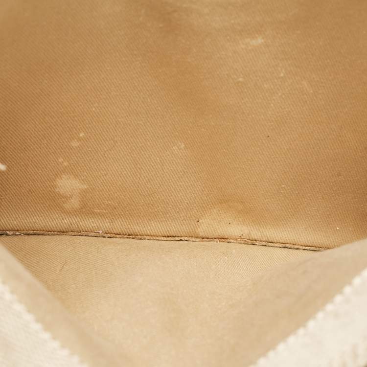 مملوكة مسبقًا Chloe Beige/Brown Canvas and Leather Medium Woody Tote