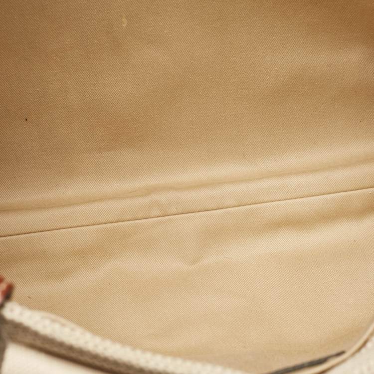 مملوكة مسبقًا Chloe Beige/Brown Canvas and Leather Medium Woody Tote