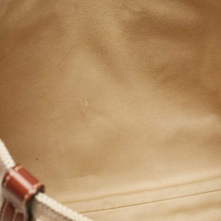 مملوكة مسبقًا Chloe Beige/Brown Canvas and Leather Medium Woody Tote