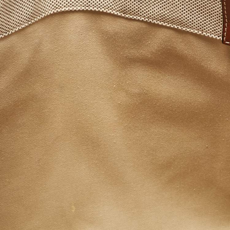مملوكة مسبقًا Chloe Beige/Brown Canvas and Leather Medium Woody Tote