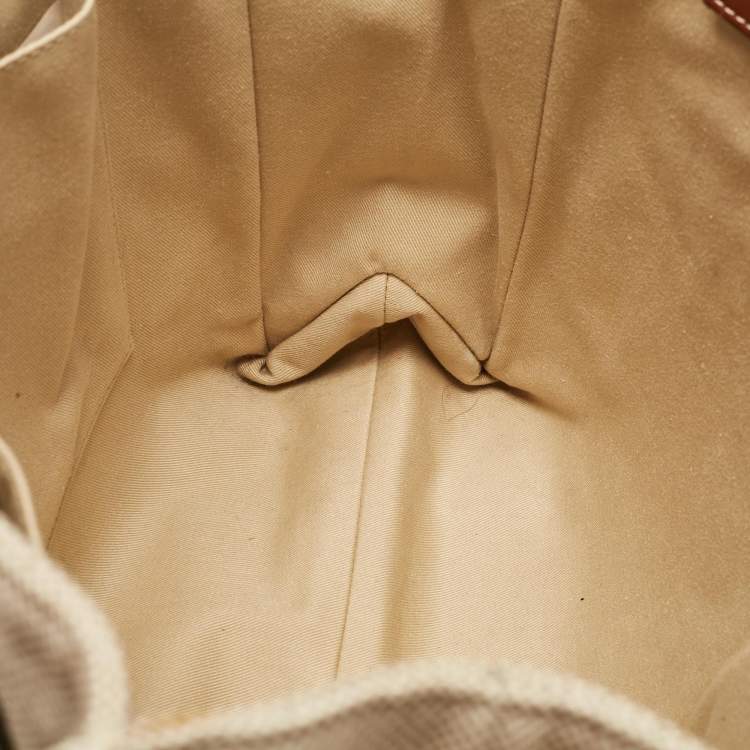 مملوكة مسبقًا Chloe Beige/Brown Canvas and Leather Medium Woody Tote
