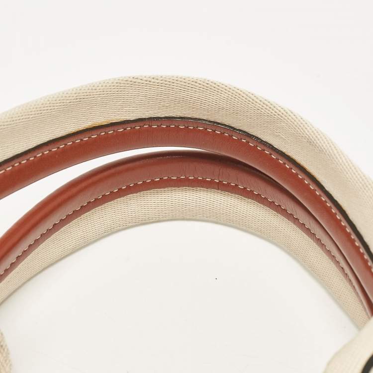 مملوكة مسبقًا Chloe Beige/Brown Canvas and Leather Medium Woody Tote