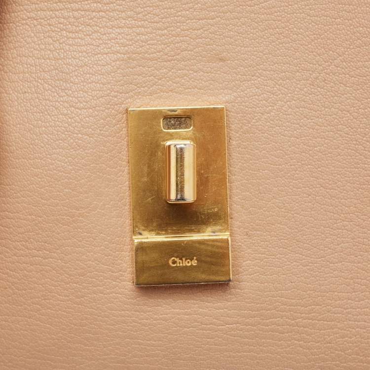 Pre Owned Chloe Beige Leather Small Drew Shoulder Bag