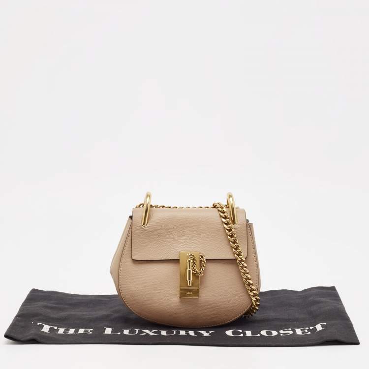 Pre Owned Chloe Beige Leather Small Drew Shoulder Bag