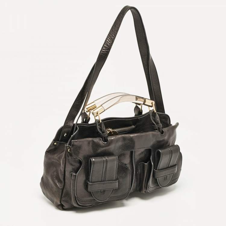 Pre Owned Chloe Black Leather Medium Saskia Satchel