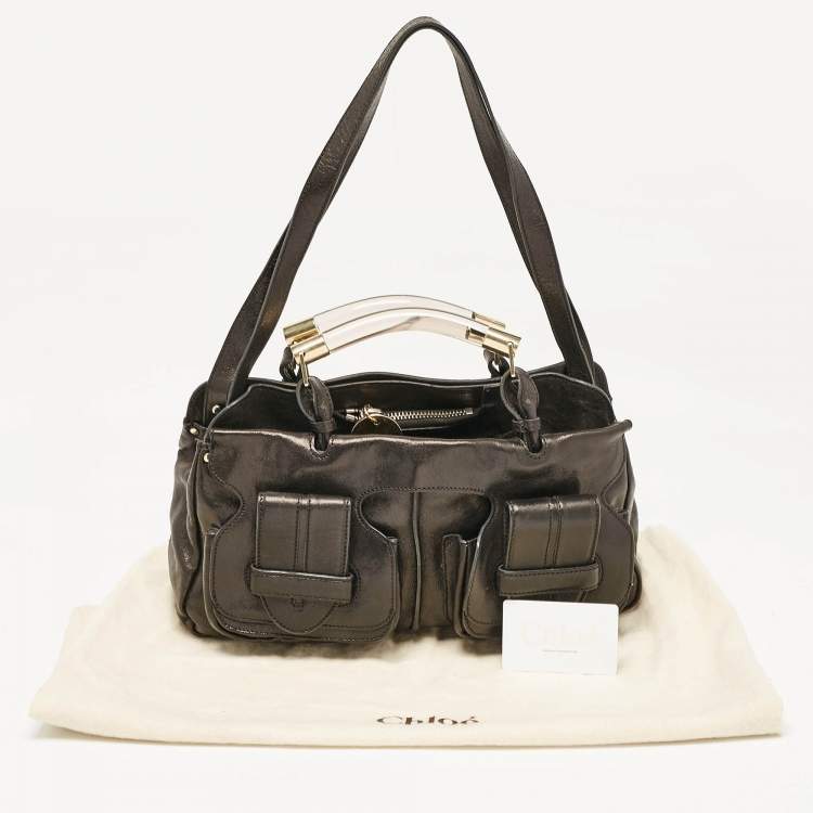 Pre Owned Chloe Black Leather Medium Saskia Satchel