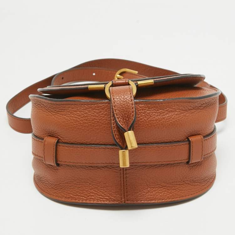 Pre Owned Chloe Brown Leather Small Marcie Saddle Bag