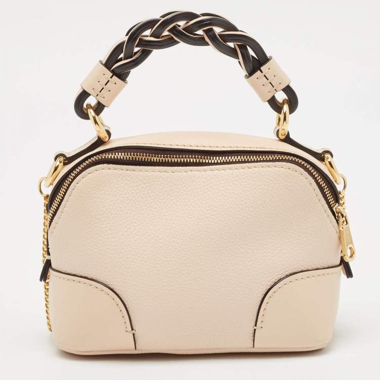 Pre Owned Chloe Beige Leather Mini Daria Chain Bag