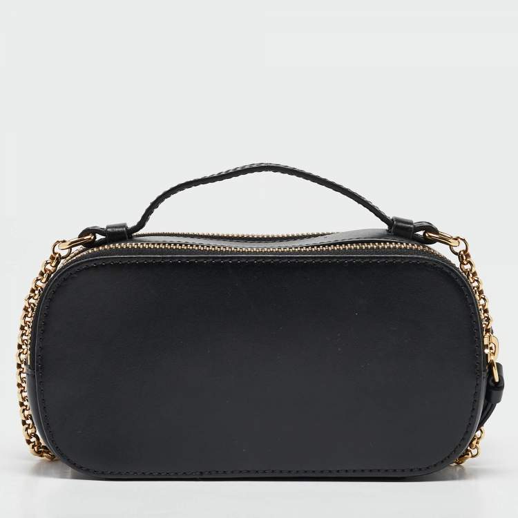 Pre Owned Chloe Black Leather C Vanity Shoulder Bag