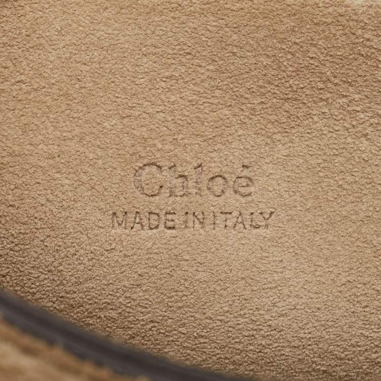Pre Owned Chloe Brown Leather and Suede Medium Faye Shoulder Bag