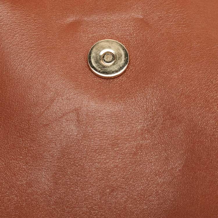 Pre Owned Chloe Brown Leather and Suede Medium Faye Shoulder Bag