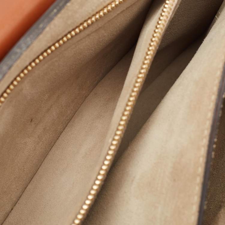 Pre Owned Chloe Brown Leather and Suede Medium Faye Shoulder Bag