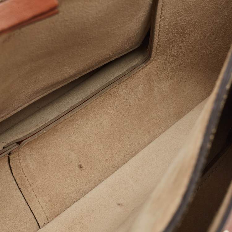 Pre Owned Chloe Brown Leather and Suede Medium Faye Shoulder Bag