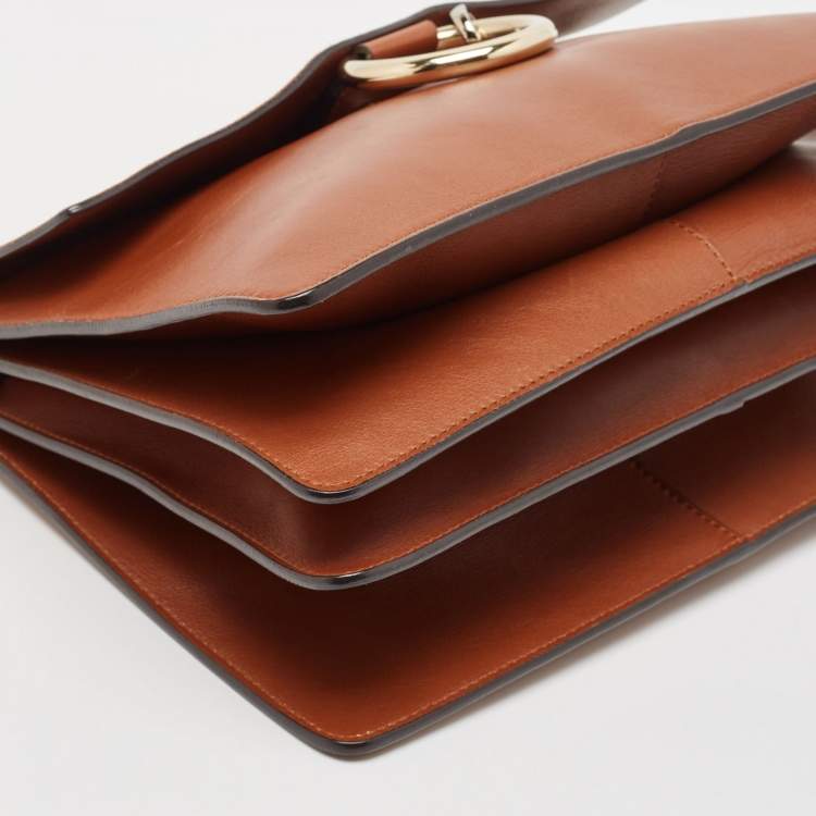 Pre Owned Chloe Brown Leather and Suede Medium Faye Shoulder Bag