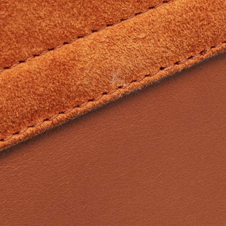 Pre Owned Chloe Brown Leather and Suede Medium Faye Shoulder Bag