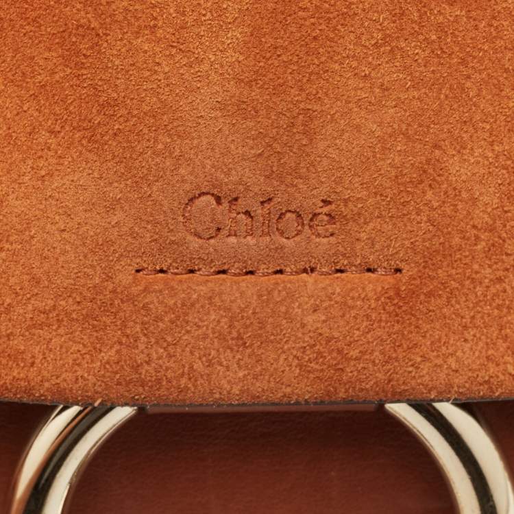 Pre Owned Chloe Brown Leather and Suede Medium Faye Shoulder Bag