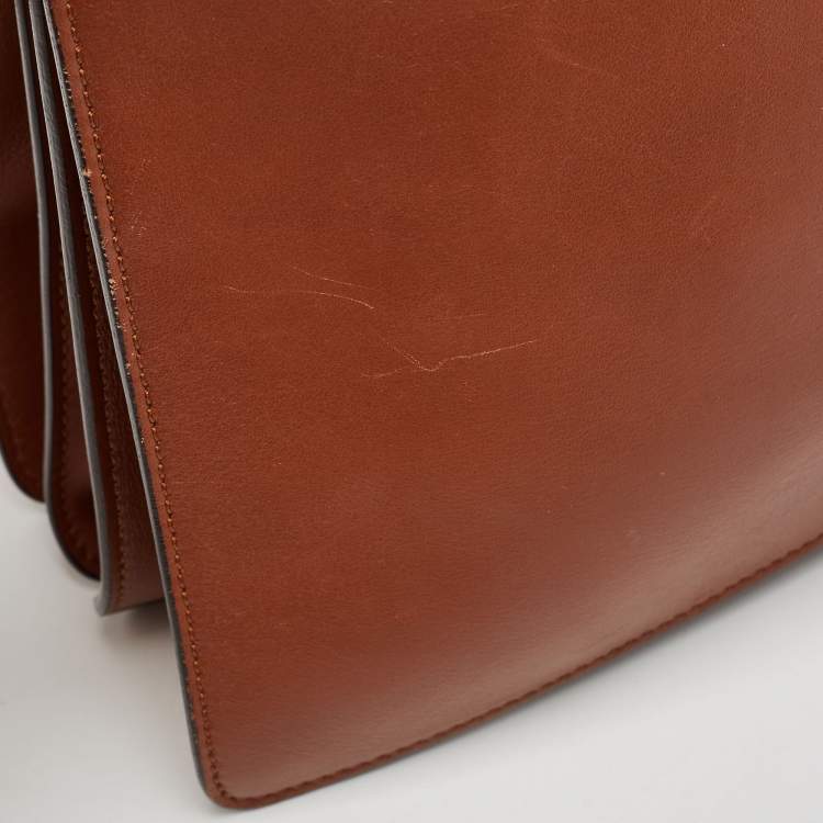 Pre Owned Chloe Brown Leather and Suede Medium Faye Shoulder Bag